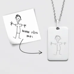 Best HappyBulle Pendentif Papa personnalisé médaille gravée acier 20x32 mm