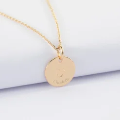 Hot HappyBulle Pendentif personnalisé coeur estampillé plaqué or 15 mm - x Atelier Wagram Plaqué or 18k