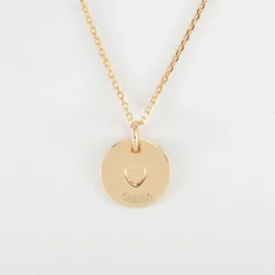 Hot HappyBulle Pendentif personnalisé coeur estampillé plaqué or 15 mm - x Atelier Wagram Plaqué or 18k