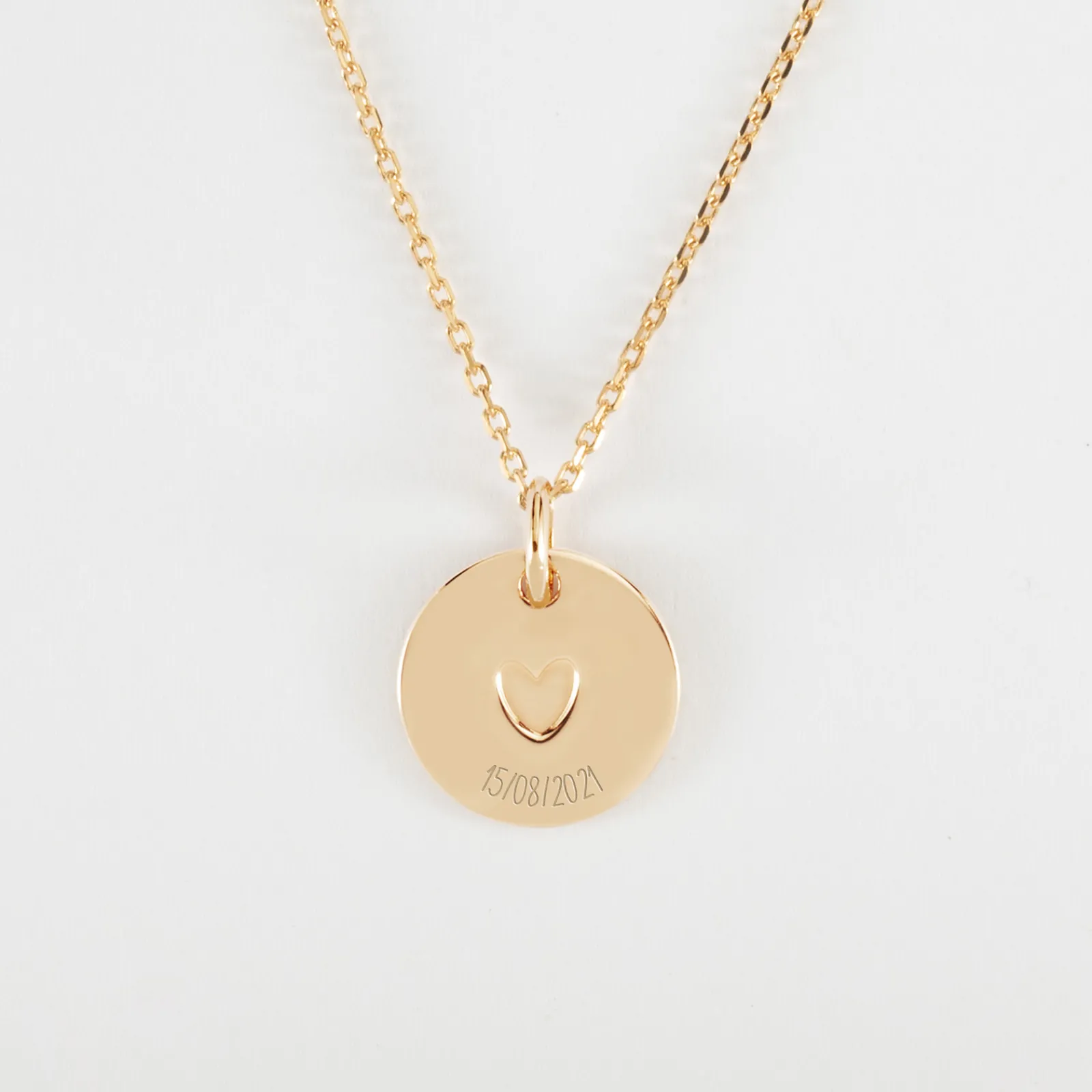 Hot HappyBulle Pendentif personnalisé coeur estampillé plaqué or 15 mm - x Atelier Wagram Plaqué or 18k