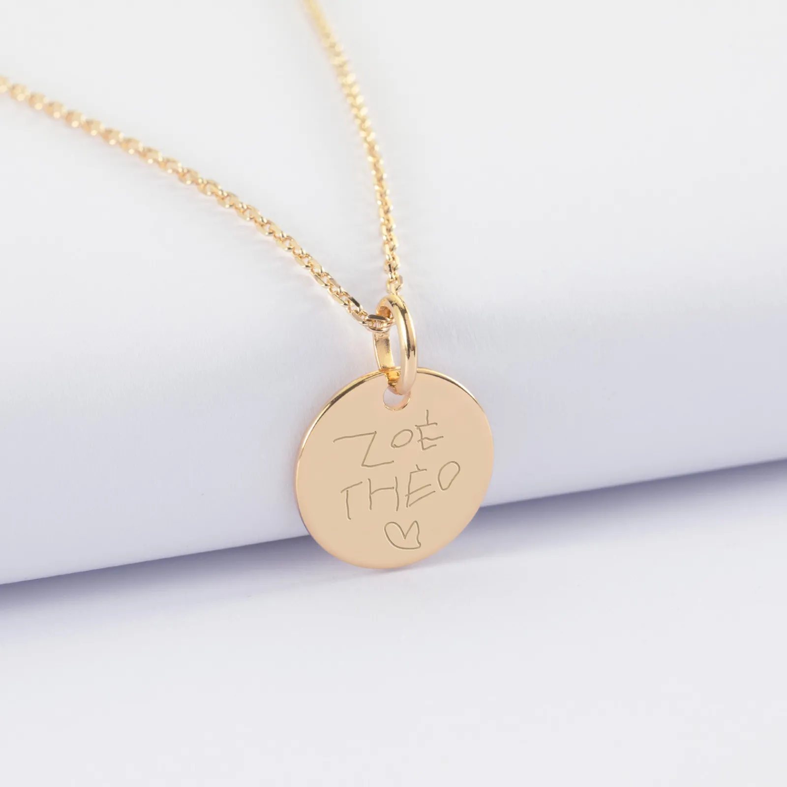 Hot HappyBulle Pendentif personnalisé coeur estampillé plaqué or 15 mm - x Atelier Wagram Plaqué or 18k