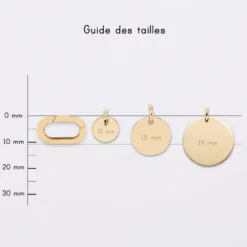 Hot HappyBulle Pendentif personnalisé collection Chapitre mousqueton 11x19 mm plaqué or - à composer Plaqué or 18k