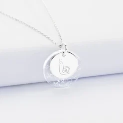 New HappyBulle Pendentif personnalisé double médailles gravées argent 15 mm et acrylique "Carte du ciel étoilé" 20 mm Argent rhodié 925