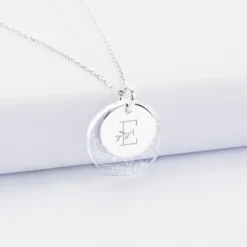 New HappyBulle Pendentif personnalisé double médailles gravées argent 15 mm et acrylique 