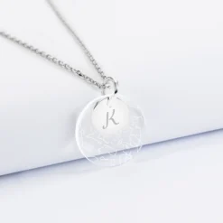 Online HappyBulle Pendentif personnalisé double médailles gravées argent 10 mm et acrylique "Carte du ciel étoilé" 20 mm Argent rhodié 925