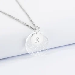 Online HappyBulle Pendentif personnalisé double médailles gravées argent 10 mm et acrylique "Carte du ciel étoilé" 20 mm Argent rhodié 925