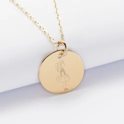 Online HappyBulle Pendentif personnalisé illustration médaille gravée plaqué or 19 mm - x Marie Savart Plaqué or 18k