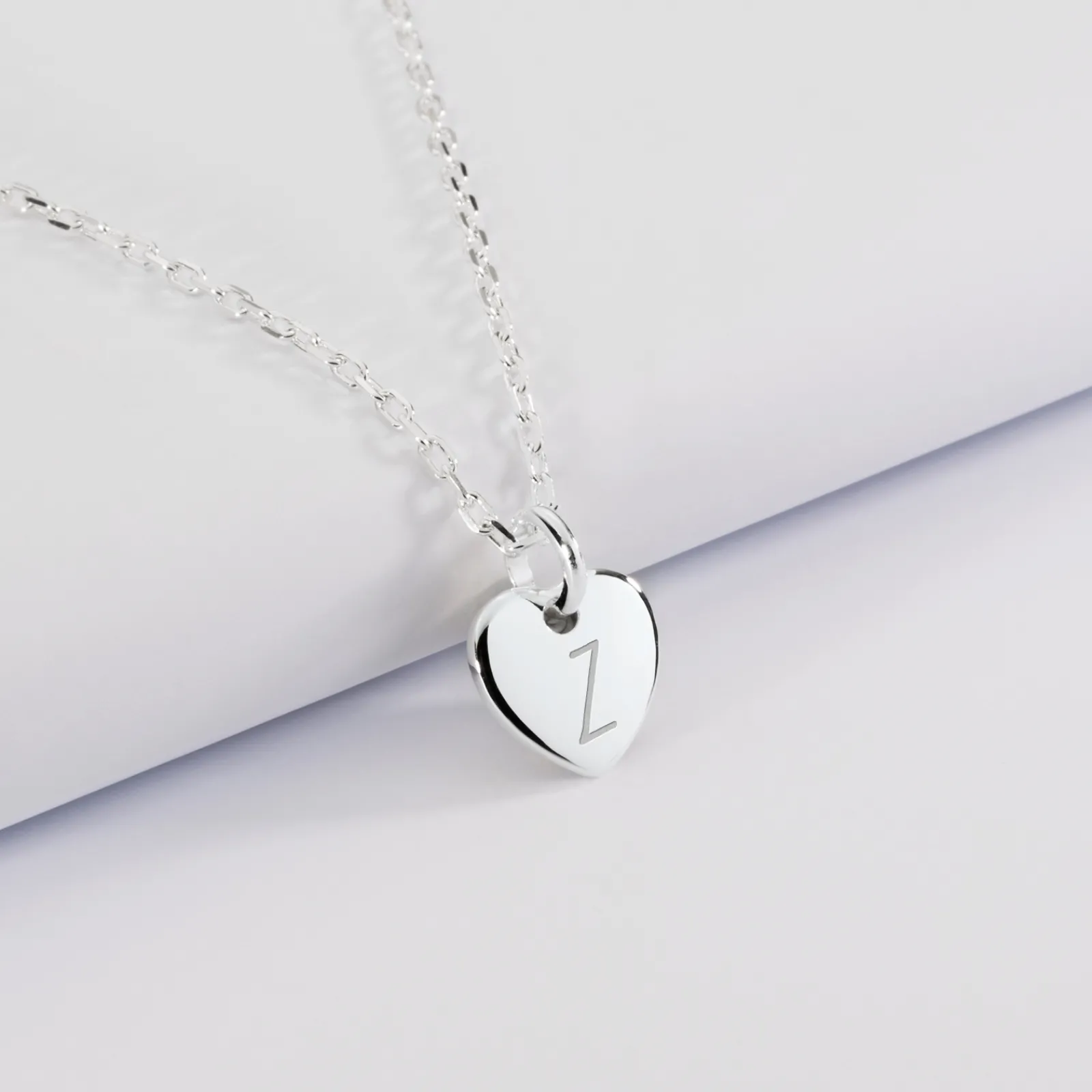 New HappyBulle Pendentif personnalisé initiale médaille gravée argent coeur 10 mm Argent rhodié 925