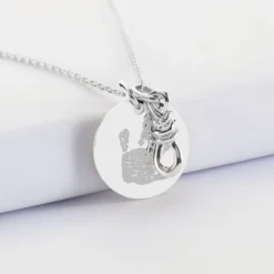 Sale HappyBulle Pendentif personnalisé "Le lien" et médaille gravée argent 19 mm - x Lilylovesfashion Argent rhodié 925