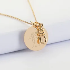 Online HappyBulle Pendentif personnalisé "Le lien" et médaille gravée plaqué or 19 mm - x Lilylovesfashion Plaqué or 18k