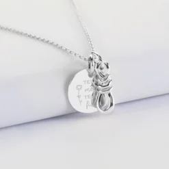 Best HappyBulle Pendentif personnalisé "Le lien" et médaille gravée argent 15 mm - x Lilylovesfashion Argent rhodié 925