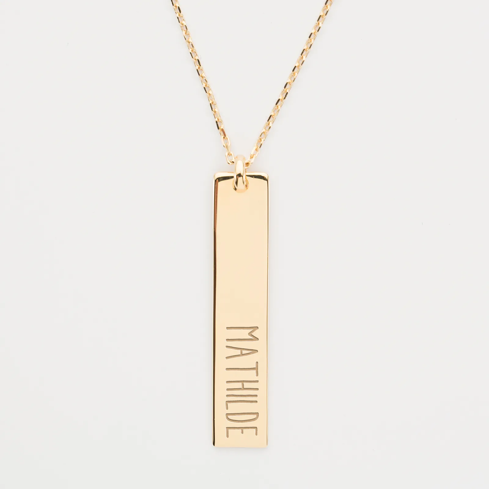Discount HappyBulle Pendentif personnalisé médaille gravée plaqué or plaque 40x8 mm Plaqué or 18k