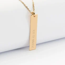 Discount HappyBulle Pendentif personnalisé médaille gravée plaqué or plaque 40x8 mm Plaqué or 18k