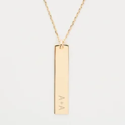 Discount HappyBulle Pendentif personnalisé médaille gravée plaqué or plaque 40x8 mm Plaqué or 18k
