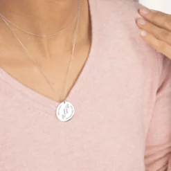 New HappyBulle Pendentif personnalisé médaille gravée argent 27 mm - édition spéciale 