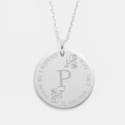 New HappyBulle Pendentif personnalisé médaille gravée argent 27 mm - édition spéciale 