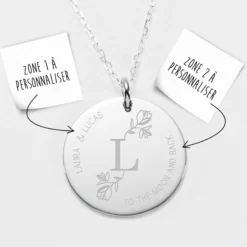 New HappyBulle Pendentif personnalisé médaille gravée argent 27 mm - édition spéciale 