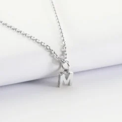 Sale HappyBulle Pendentif personnalisé médaille argent lettre initiale 5 mm Argent rhodié 925