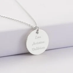 Best HappyBulle Pendentif personnalisé médaille soleil coeur bombé gravée argent 19 mm Argent rhodié 925