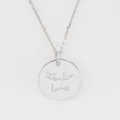 Best HappyBulle Pendentif personnalisé médaille soleil coeur bombé gravée argent 19 mm Argent rhodié 925
