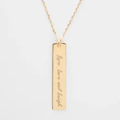 Clearance HappyBulle Pendentif personnalisé médaille gravée plaqué or plaque 40x8 mm - édition spéciale 