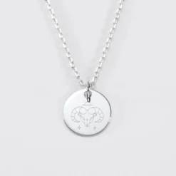 Outlet HappyBulle Pendentif personnalisé médaille gravée argent 15 mm - Edition spéciale Astro Argent rhodié 925