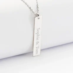 New HappyBulle Pendentif personnalisé médaille gravée argent plaque 40x8 mm Argent rhodié 925