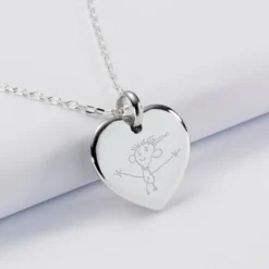 Best HappyBulle Pendentif personnalisé médaille gravée argent coeur bombé 21x20 mm Argent rhodié 925