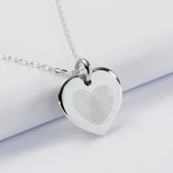 Best HappyBulle Pendentif personnalisé médaille gravée argent coeur bombé 21x20 mm Argent rhodié 925