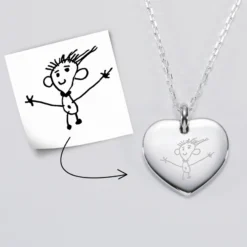 Best HappyBulle Pendentif personnalisé médaille gravée argent coeur bombé 21x20 mm Argent rhodié 925