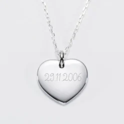 Best HappyBulle Pendentif personnalisé médaille gravée argent coeur bombé 21x20 mm Argent rhodié 925