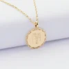 Outlet HappyBulle Pendentif personnalisé médaille vintage dentelée gravée plaqué or 17 mm - Nos petits imparfaits