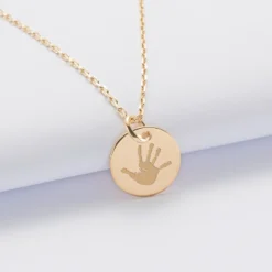 Hot HappyBulle Pendentif personnalisé médaille gravée plaqué or 15 mm - Nos petits imparfaits Plaqué or 18k