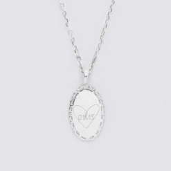 Hot HappyBulle Pendentif personnalisé médaille vintage ovale dentelée gravée argent 20x13 mm - Nos petits imparfaits Argent rhodié 925