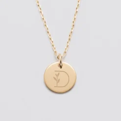 HappyBulle Pendentif personnalisé médaille gravée plaqué or 15 mm - édition spéciale 