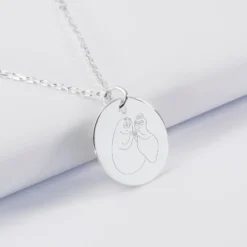 Hot HappyBulle Pendentif personnalisé médaille gravée argent 19 mm - x Barbapapa Argent rhodié 925