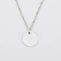 Discount HappyBulle Pendentif personnalisé médaille gravée argent 15 mm - Edition spéciale mariage Coeur Infini Argent rhodié 925