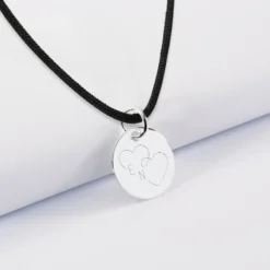 Discount HappyBulle Pendentif personnalisé médaille gravée argent 15 mm - Edition spéciale mariage Coeur Infini Argent rhodié 925