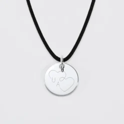 Discount HappyBulle Pendentif personnalisé médaille gravée argent 15 mm - Edition spéciale mariage Coeur Infini Argent rhodié 925