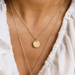 Online HappyBulle Pendentif personnalisé médaille gravée plaqué or 15 mm - Edition spéciale mariage Coeur Infini Plaqué or 18k