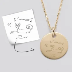 Online HappyBulle Pendentif personnalisé médaille gravée plaqué or 19 mm - Edition spéciale Arbre de Vie Plaqué or 18k