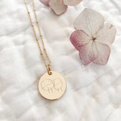 Discount HappyBulle Pendentif personnalisé médaille gravée plaqué or 19 mm Plaqué or 18k