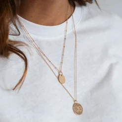 Discount HappyBulle Pendentif personnalisé médaille gravée plaqué or 19 mm Plaqué or 18k