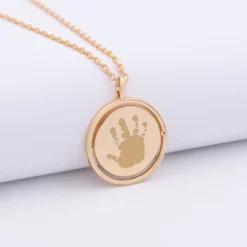 Online HappyBulle Pendentif personnalisé médaille réversible Eternelle gravée plaqué or 18 mm Plaqué or 18k