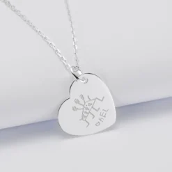 Discount HappyBulle Pendentif personnalisé médaille gravée argent coeur 19x21mm Argent rhodié 925