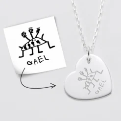 Discount HappyBulle Pendentif personnalisé médaille gravée argent coeur 19x21mm Argent rhodié 925