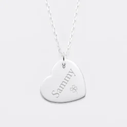 Discount HappyBulle Pendentif personnalisé médaille gravée argent coeur 19x21mm Argent rhodié 925