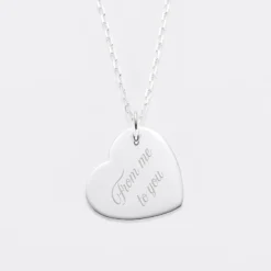 Discount HappyBulle Pendentif personnalisé médaille gravée argent coeur 19x21mm Argent rhodié 925