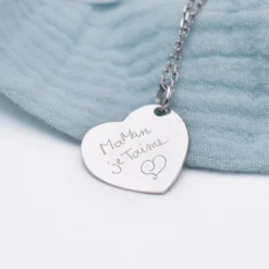 Discount HappyBulle Pendentif personnalisé médaille gravée argent coeur 19x21mm Argent rhodié 925
