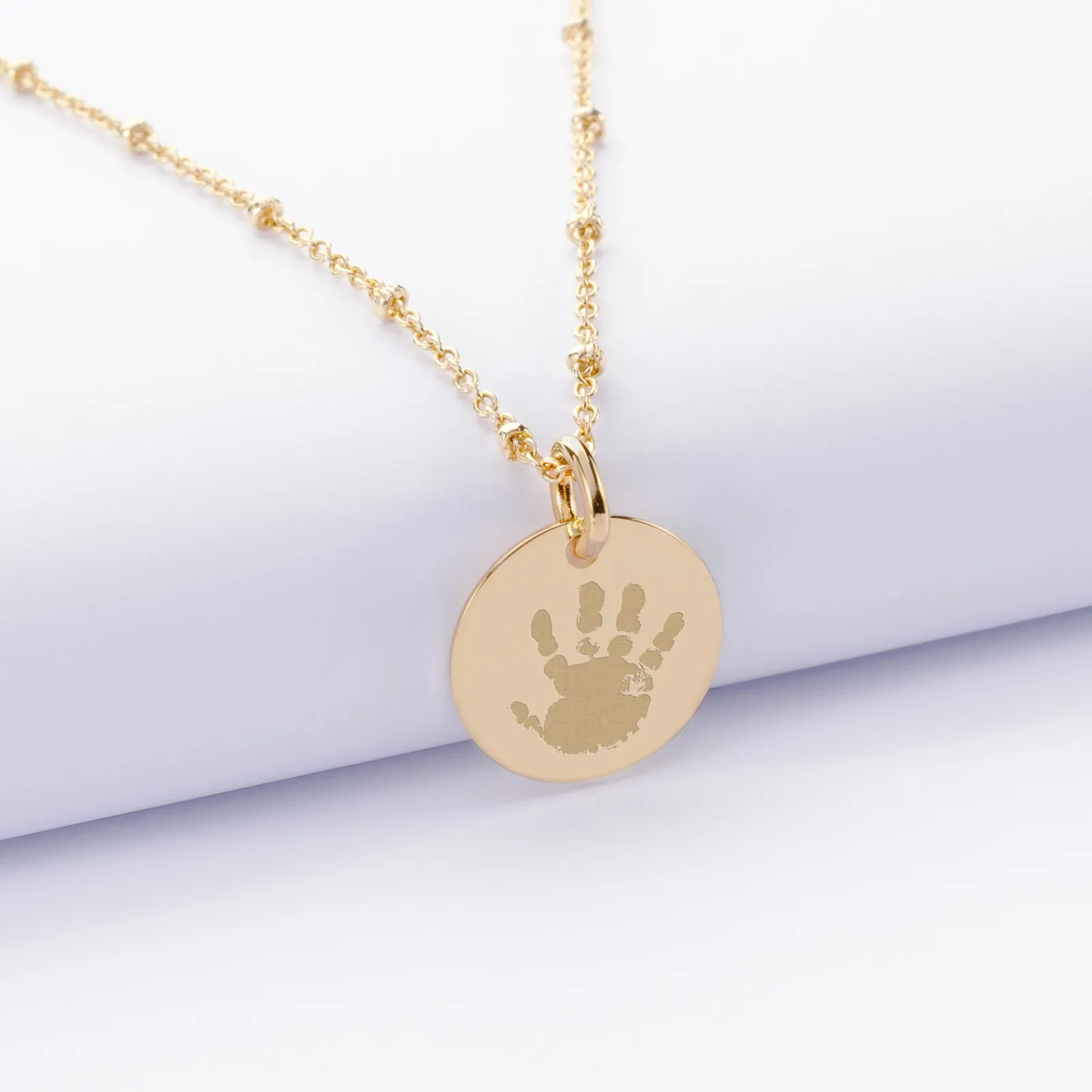 Sale HappyBulle Pendentif personnalisé médaille gravée plaqué or 15 mm Plaqué or 18k
